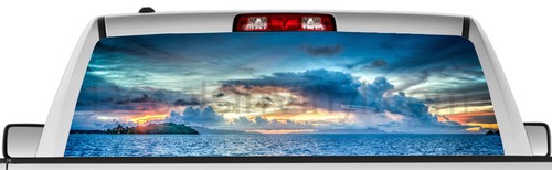 Rear window graphic view thru
