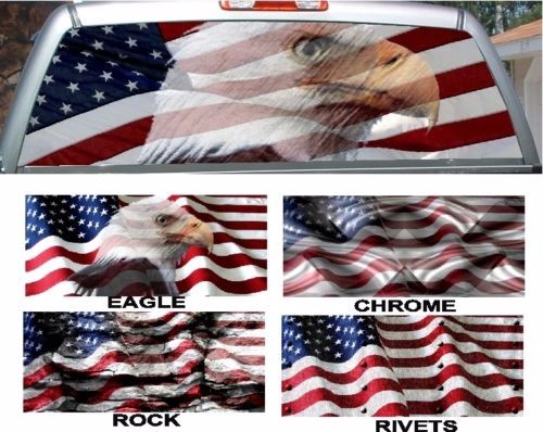American flag rear - , window